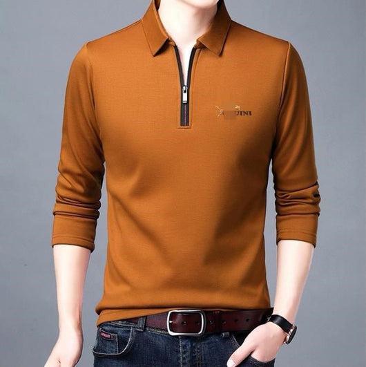 Camiseta Manga Larga con Cuello Solapa y Cierre Parcial para Hombre - Image 7