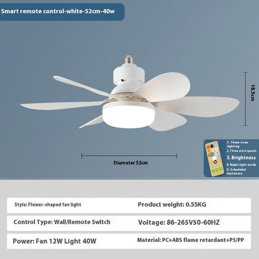 Ventilador de Techo con Luz LED Silencioso para Dormitorio y Sala - Image 6