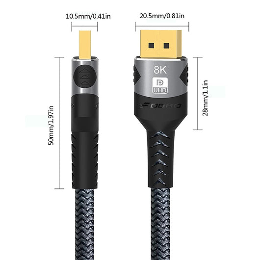 Cable DisplayPort 1.4 16K Macho a Macho con Funda Tejida - Image 5