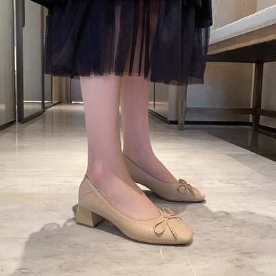 Zapatos de Tacón Grueso para Mujer en Cuero Suave - Image 13