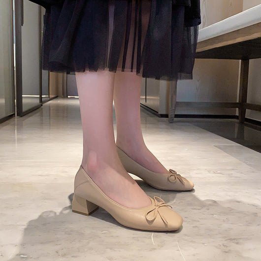 Zapatos de Tacón Grueso para Mujer en Cuero Suave - Image 13