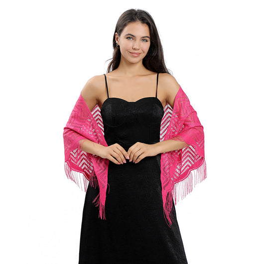 Vestido de Noche con Capa de Encaje y Escote Triangular - Image 22