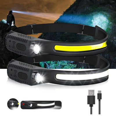 Linterna Frontal LED Recargable USB-C con Sensor de Movimiento - Eco Friendly para Pesca y Running - Image 11