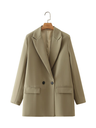 Blazer Oversize Doble Botonadura Color Sólido - Image 7