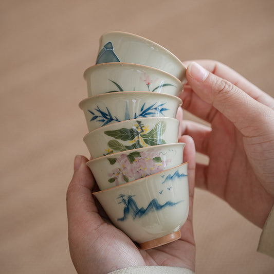 Juego de Té Kung Fu Pintado a Mano con Tazas de Hielo - Image 2