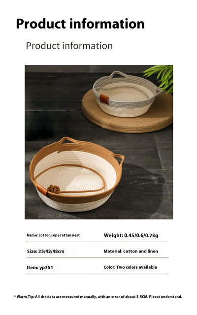 Cama Tejida para Gatos con Diseño Adorable de Hilo de Algodón - Image 9