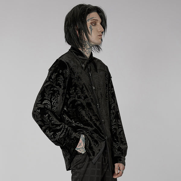 Camisa de Terciopelo Estilo Corte Gótico para Hombre