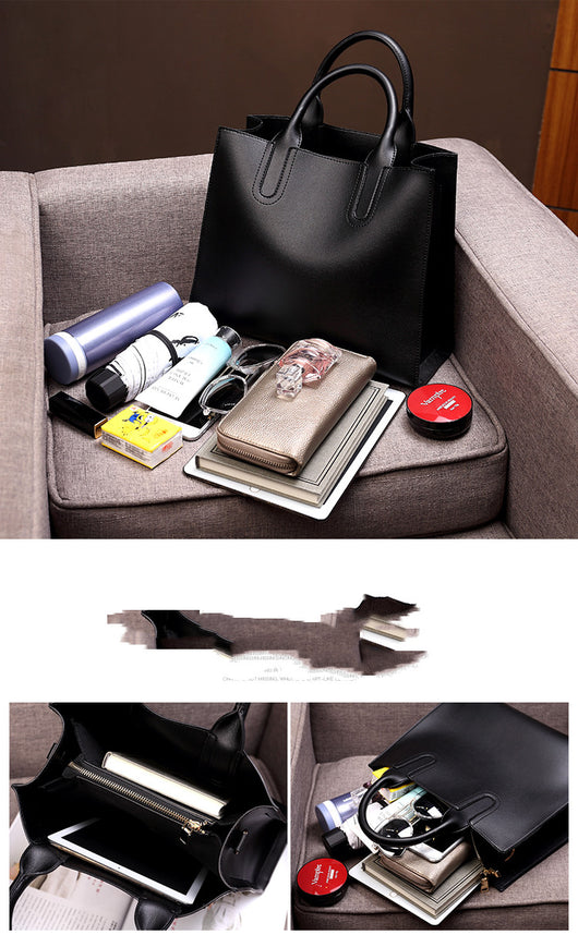 Bolso de Cuero Genuino Gran Capacidad Bandolera para Mujer - Image 12