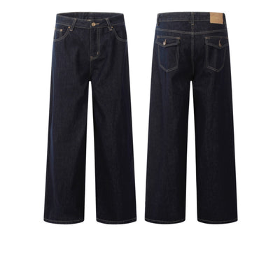 Jeans Retro Americano Tiro Alto Azul Oscuro - Image 4