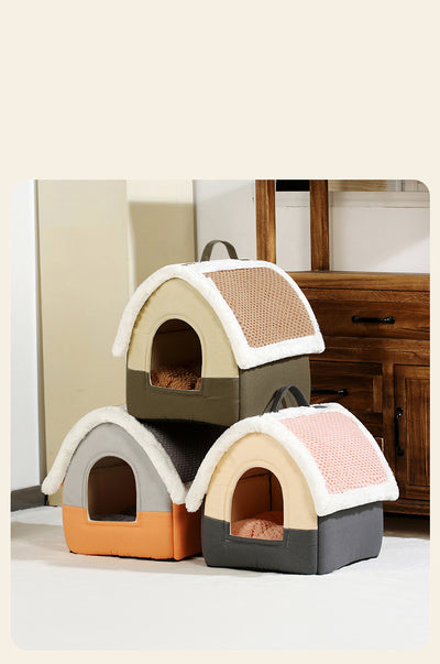 Cama Plegable para Perros y Gatos - Cueva Térmica Acogedora para Mascotas - Image 17