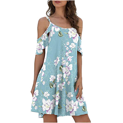 Vestido Slip Hombros Descubiertos con Estampado Digital - Image 2