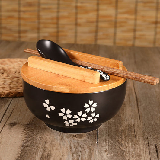 Tazón de Cerámica para Fideos y Arroz con Tapa Estilo Japonés - Image 16
