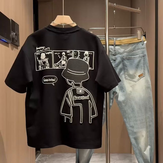 Camiseta de Algodón 100% Estampada Manga Corta Cuello Redondo Unisex - Image 3