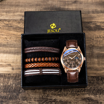 Conjunto de Regalo: Reloj, Cinturón y Pulsera Premium