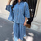 Traje de Pantalón Ancho y Camisa a Rayas
