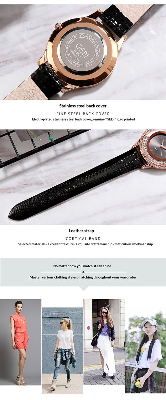 Reloj Cinturón de Cuero Doble Diamante Versátil para Mujer - Image 17