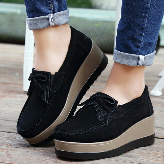 Zapatos Casuales para Mujer con Diseño de Moño y Plataforma Gruesa - Image 3