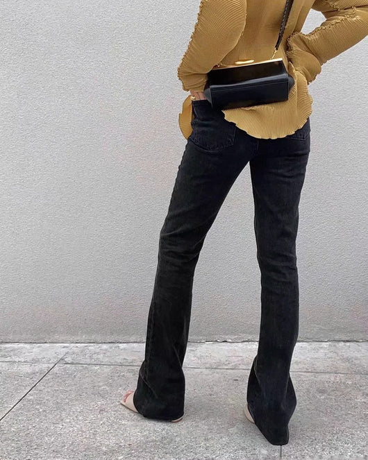 Jeans Retro Slim Micro Acampanados para Mujer - Estilo Europeo y Americano - Image 7
