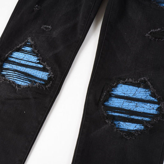 Jeans Rotos con Parches Elásticos de Moda - Image 10