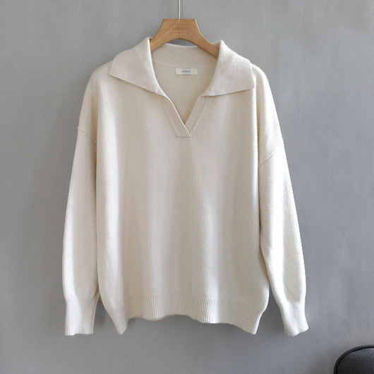 Suéter Oversize de Cuello Polo Grueso para Otoño Invierno - Image 7