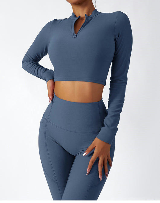 Conjunto Deportivo de Manga Larga con Soporte Torácico para Yoga y Running - Image 10