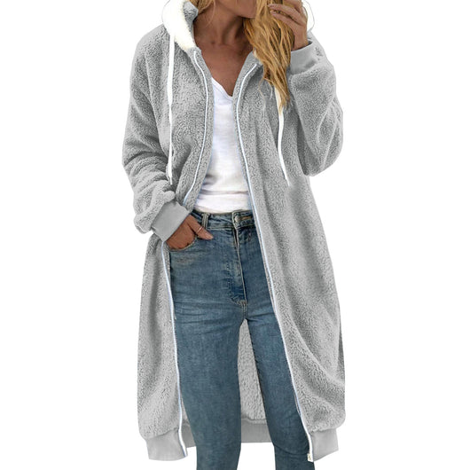 Abrigo de Invierno Mujer con Capucha y Forro Polar Doble Cara - Image 10