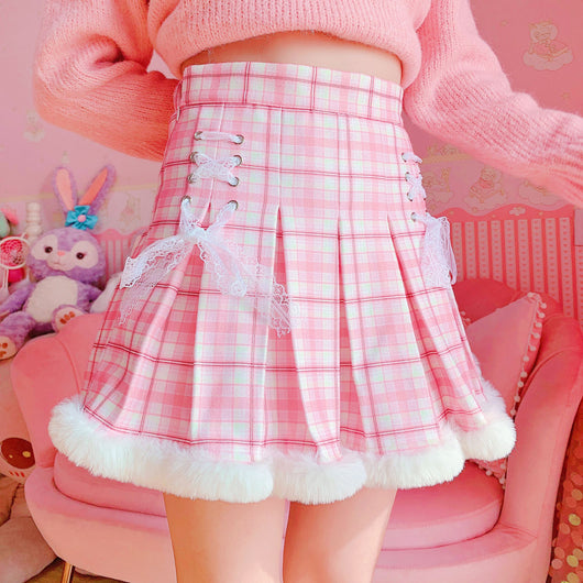 Minifalda Plisada Cuadrille Kawaii de Invierno - Estilo Coreano - Image 8