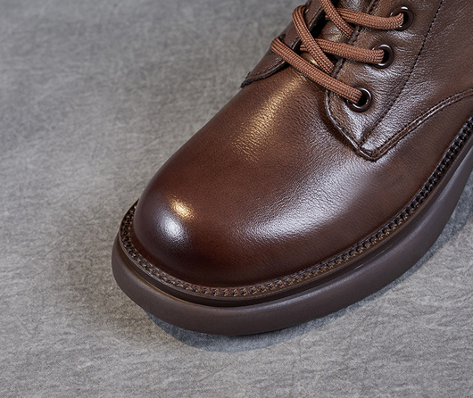 Botas Martin Cortas de Cuero con Cordones y Escote en V - Image 15