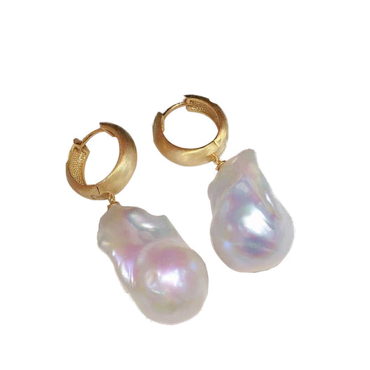 Aretes Perla Barroca Grandes Estilo Retro Minimalista - Image 7