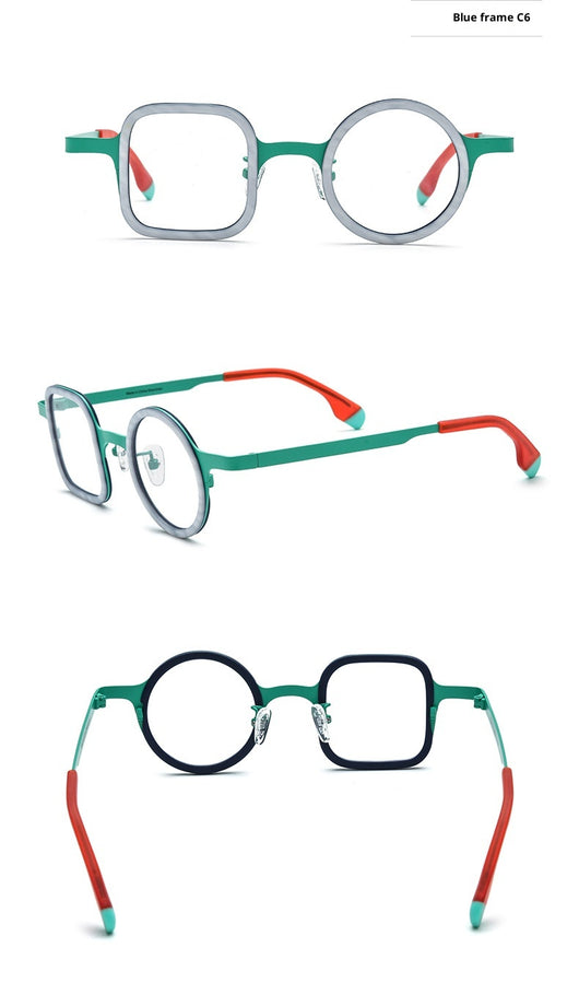 Lentes Titanio Diseño Mixto - Marco Cuadrado y Redondo Unisex - Image 17