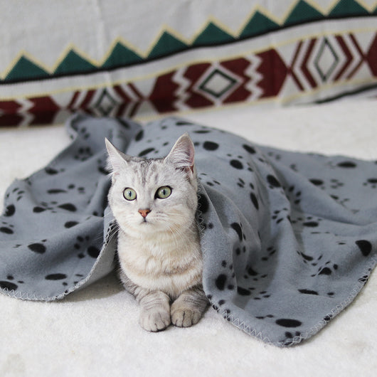 Manta Térmica Reversible para Perros y Gatos - Colchoneta Acogedora con Diseño de Patitas