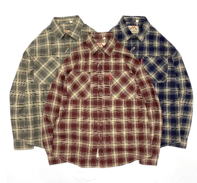 Camisa Universitaria Cuadros 100% Algodón Hombre Suelta Manga Larga - Image 5