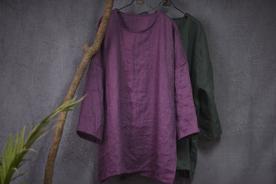 Sudadera Retro de Algodón y Lino con Abertura Lateral - Manga Larga Primavera Otoño - Image 24
