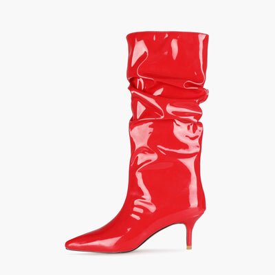 Botas Stiletto Plisadas de Moda Otoñal - Tacón Alto Elegante - Image 8