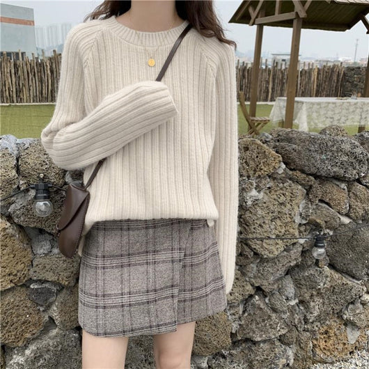 Suéter Suelto de Punto Liso para Mujer - Manga Larga Cómoda - Image 17
