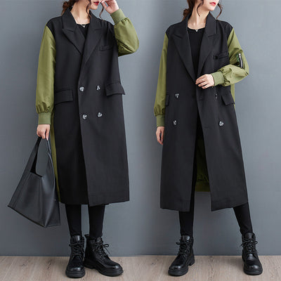 Abrigo Cardigan Doble Capa con Cuello Combinado - Estilo Casual Elegante