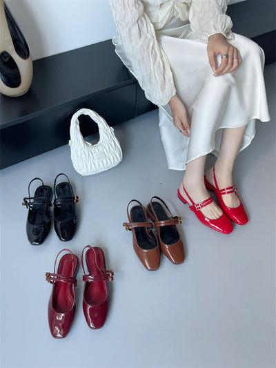 Sandalias Tipo Mocasín con Hebilla y Punta Cuadrada para Mujer - Image 15