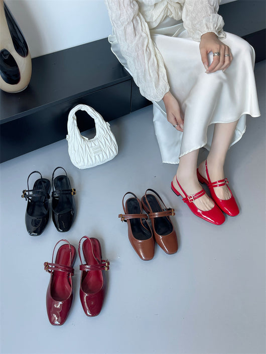 Sandalias Tipo Mocasín con Hebilla y Punta Cuadrada para Mujer - Image 15