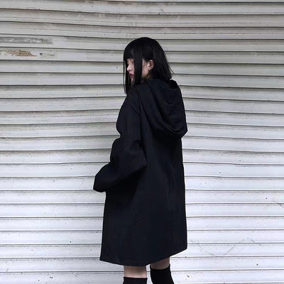 Abrigo Holgado con Capucha para Mujer - Estilo Urbano