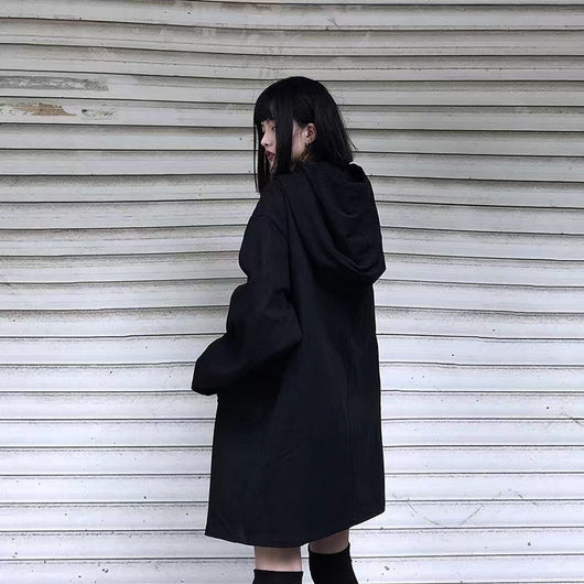 Abrigo Holgado con Capucha para Mujer - Estilo Urbano