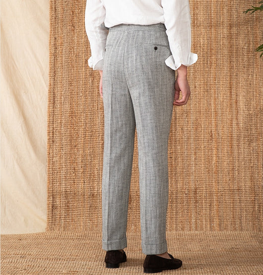 Pantalones Rectos de Cintura Alta en Algodón y Lino Transpirable - Image 7