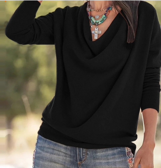 Blusa Casual de Manga Larga Color Sólido para Mujer - Image 5