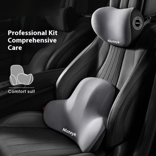 Cojín Cervical y Lumbar 4 Estaciones para Auto - Espuma Viscoelástica con Soporte Integral