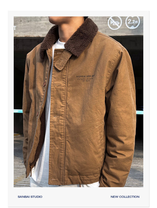 Chaqueta Corta para Hombre en Algodón Grueso con Forro de Terciopelo - Image 11