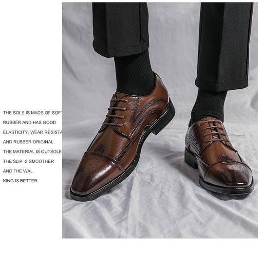Zapatos de Cuero Clásico Estilo Británico Talla Grande - Cordones Bajos - Image 15