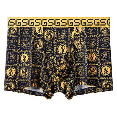 Calzoncillos Cortos Hombre Verano Seda Helada Transpirable Estampado Retro Antibacteriano - Image 5