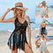 Halter Tejido con Flecos y Cobertor de Playa