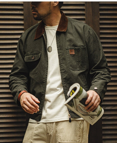 Chaqueta Detroit de Lona Pesada Estilo Retro - Abrigo Safari Corto Resistente - Image 12