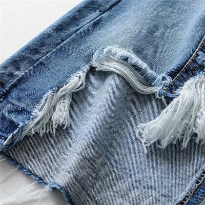 Falda Denim Irregular con Borde Crudo - Image 11