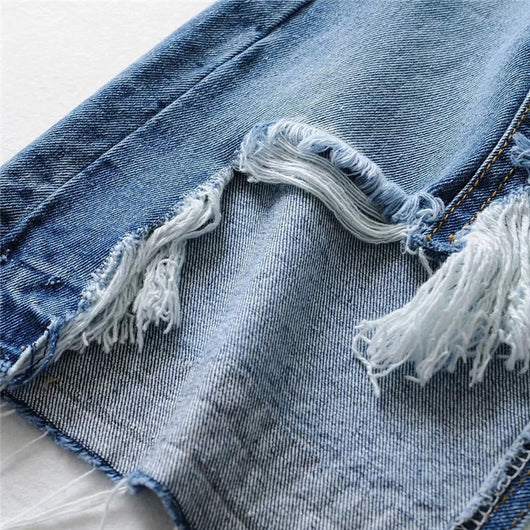 Falda Denim Irregular con Borde Crudo - Image 11
